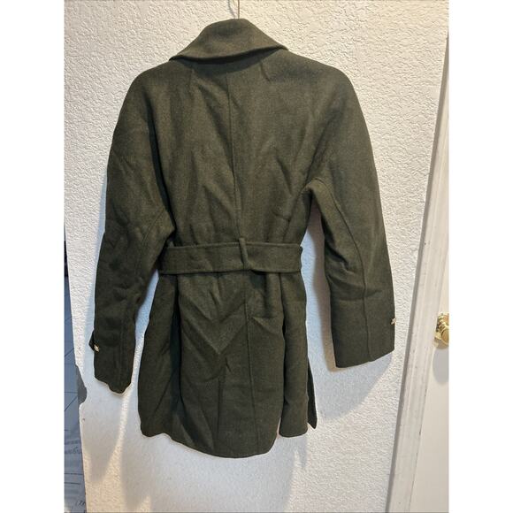 New JCREW Size XS Trench Coat in Double-Faced Wool in Green $368 CD100 - Picture 10 of 10